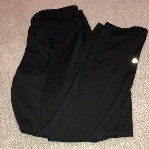 lululemon cropped black leggings with mesh